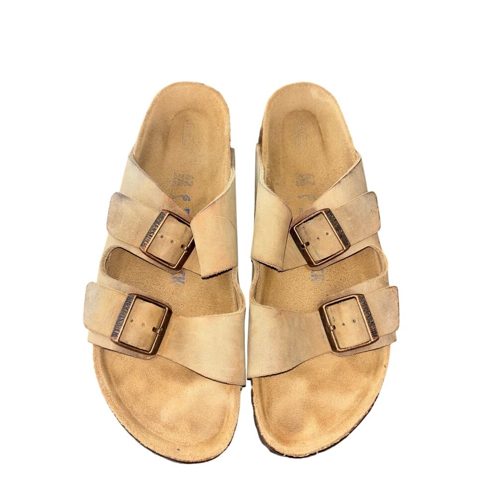 Birkenstock Arizona taupe suede slide-on sandals (size 42/women’s 11)